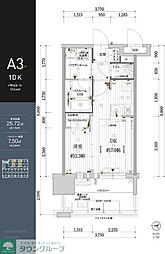 グランフォーレ博多プレミアベイサイド 1DKの間取図画像
