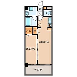 アジリア大濠ウェスト 1LDKの間取図画像