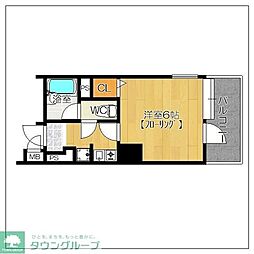 ピュアドームベイス博多 1Kの間取図画像