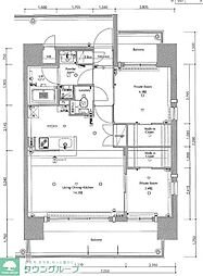 ネストピア博多グランドステージ2 2LDKの間取図画像