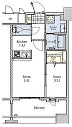 エンクレスト博多駅東2 1LDKの間取図画像