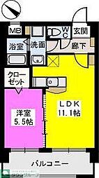 ウエストビレッジ大橋 1LDKの間取図画像