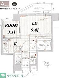 ウインステージ大博通り 1LDKの間取図画像