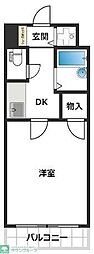 クロスステージ笹丘 1DKの間取図画像