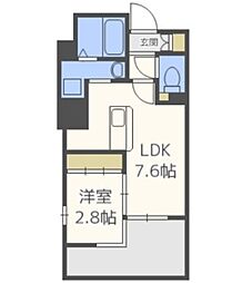 レジデンシャルヒルズリバープレイス 1LDKの間取図画像