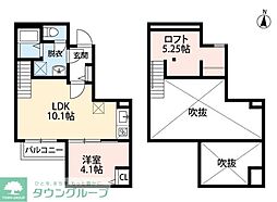 CocoCalm竹下 1LDKの間取図画像