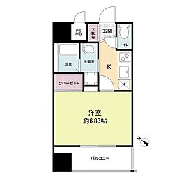 DSTOWER大博通り 1Kの間取図画像