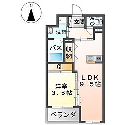 福岡市地下鉄七隈線 別府駅 徒歩13分の賃貸マンション 3階1LDKの間取り