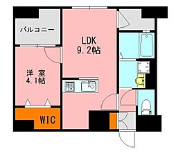 アソシアグロッツオ博多サウスガーデン 1LDKの間取図画像