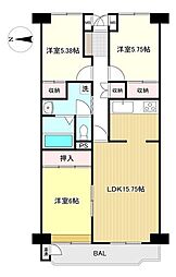 ファミール岡山 3LDKの間取図画像