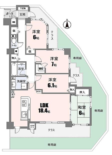4LDK 間取り