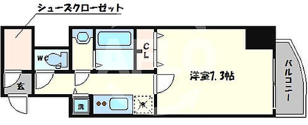 画像2:ララプレイス阿波座駅前フェリオ　間取り