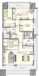 ダイアパレス四日市久保田 3SLDKの間取図画像