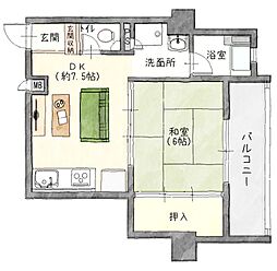 間取図画像 1DK