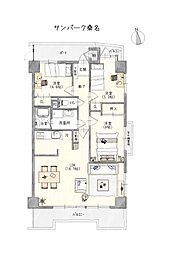 サンパーク桑名 3LDKの間取図画像