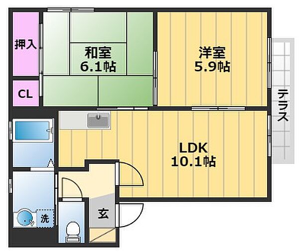 リビエール綾園壱番館、弐番館、参番館 1202｜大阪府高石市綾園5丁目(賃貸アパート2LDK・2階・51.65㎡)の写真 その2