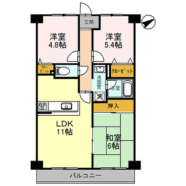 フェリーチェ和泉 205｜大阪府和泉市伯太町1丁目(賃貸マンション3LDK・2階・58.00㎡)の写真 その2