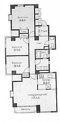 メゾンドゥ目白台2 3LDKの間取図画像