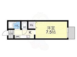 メゾン・ド・ボヌール 1階1Kの間取り