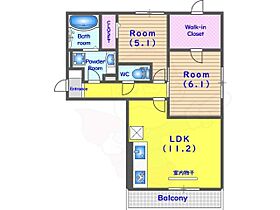 京都府京都市伏見区羽束師古川町（賃貸アパート2LDK・2階・58.76㎡） その2