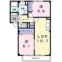 京都府久世郡久御山町佐山栗ノ脇（賃貸アパート2LDK・1階・54.28㎡） その2