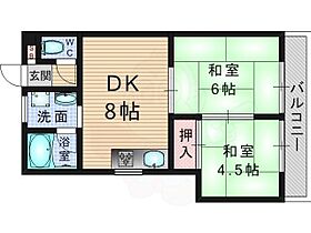 京都府京都市伏見区過書町（賃貸マンション2LDK・2階・36.00㎡） その2