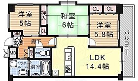 京都府京都市伏見区醍醐鍵尾町（賃貸マンション3LDK・4階・68.94㎡） その2