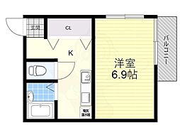 ラ・シャンブル 1Kの間取図画像