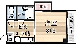 メゾン桃栄 1DKの間取図画像