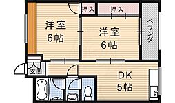 サンハイム笹野 2DKの間取図画像