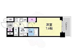 CRYSTALGLANZ京都西大路 1Kの間取図画像