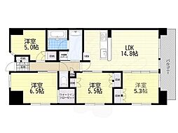 クラッシィハウス京都六地蔵ブライトテラス棟 3SLDKの間取図画像