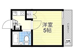 仁木ノ森マンション 1Kの間取図画像
