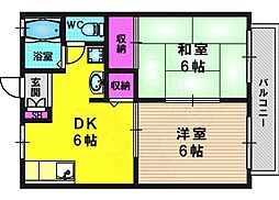 ミーツハオス南天の森 2DKの間取図画像