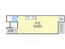 ファーストコート丹波橋 1Kの間取図画像