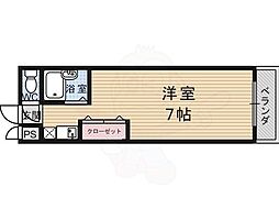 リビエイール ワンルームの間取図画像