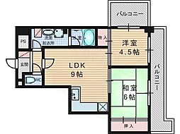 ウェルネス桃山 2LDKの間取図画像