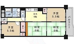 桂川ハイツ2号館 2LDKの間取図画像