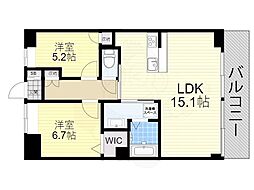 グリーンサム大久保II 2LDKの間取図画像