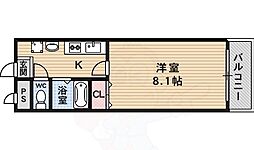 ロイヤルコート院町 1Kの間取図画像