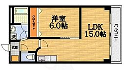 第2長栄マンション 1LDKの間取図画像