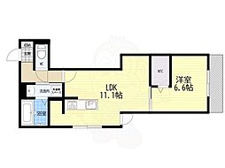 京都市伏見区景勝町アパート 1LDKの間取図画像