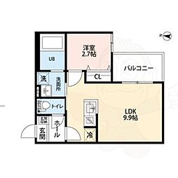 robothome向島本丸町 1LDKの間取図画像