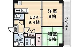 グリーンヴィレッジ吉田 2LDKの間取図画像