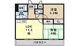 ヴェルドミール 2LDKの間取図画像