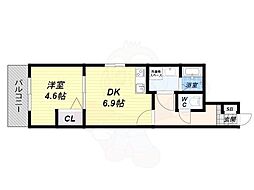ブランドールO&M 1DKの間取図画像