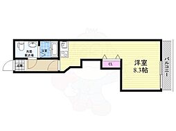 ブリエ西大路 1Kの間取図画像