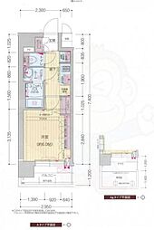プレサンス十条凛華 1Kの間取図画像