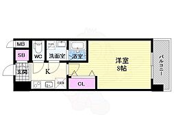 エステムコート京都西大路 1Kの間取図画像