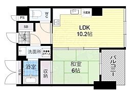 グランドムール伏見桃山 1LDKの間取図画像